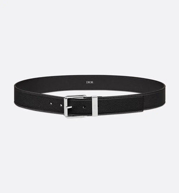 Ceinture en cuir de veau grainé noir