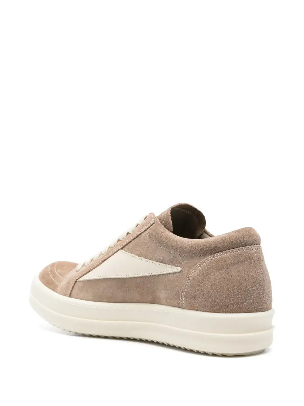 Rick Owens vintage sneakers in beluga grey, featuring rubber sole and lace-up design, ideal for trendy outfits in 2025.