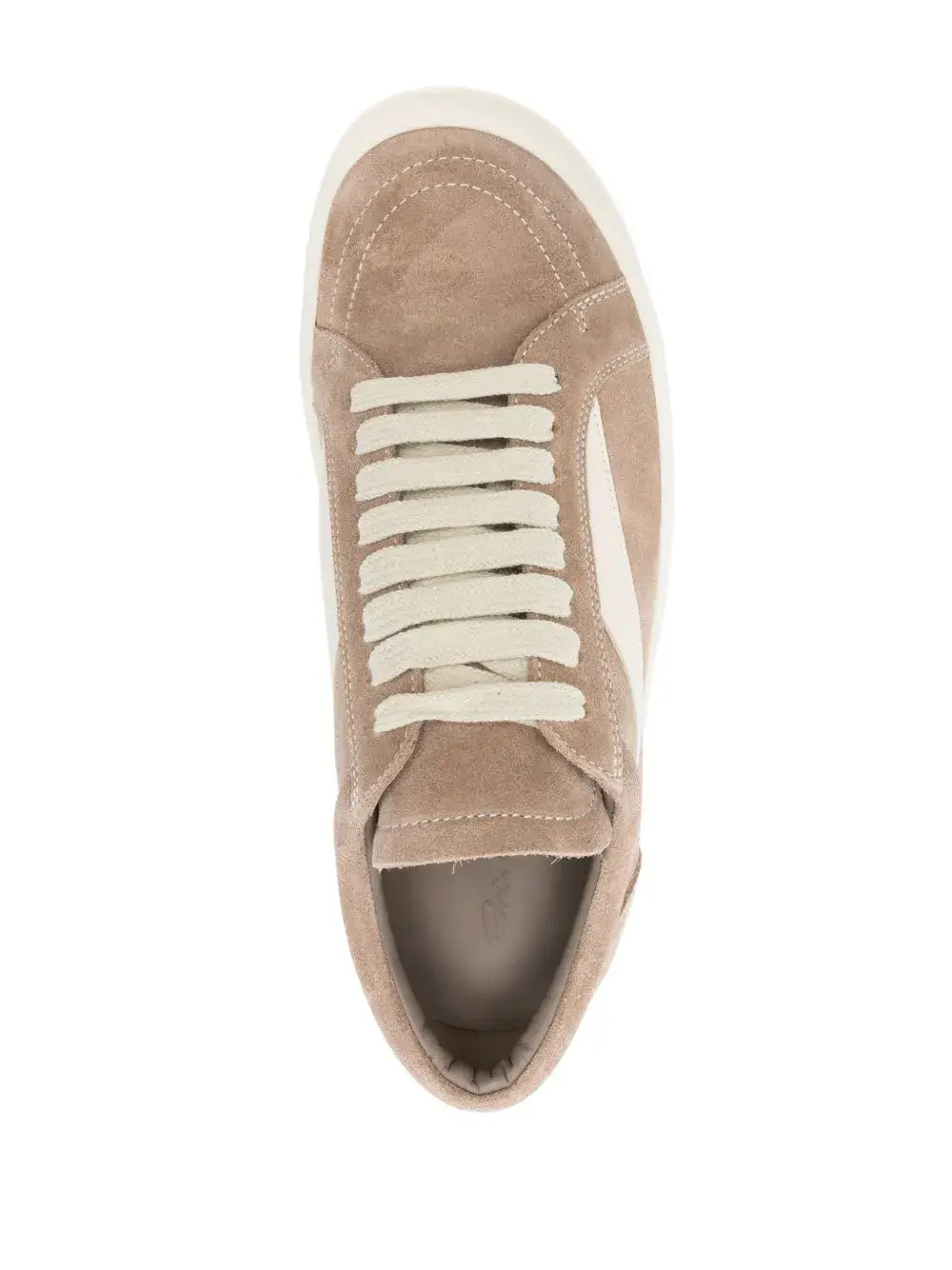 Rick Owens vintage sneakers in beige suede with white laces, perfect for trendy outfits from Empire Fits collections.