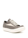 Rick Owens Vintage sneakers in beluga grey, featuring lace-up design and rubber sole, ideal for casual urban outfits.