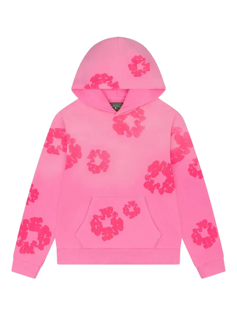 Pink hoodie with vibrant floral print, part of trendy streetwear collections for casual fashion lovers.