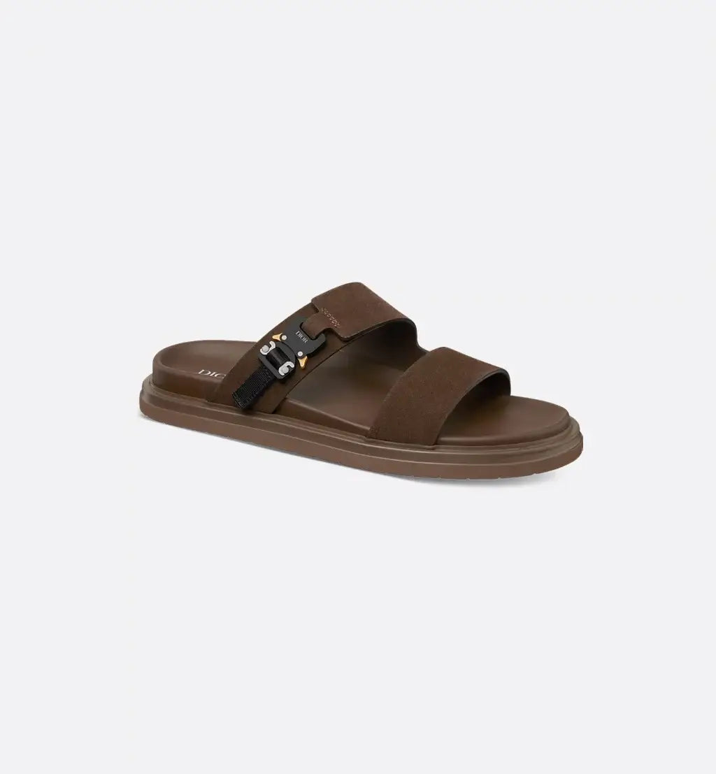Dior Aqua Sandal Deep Brown Suede