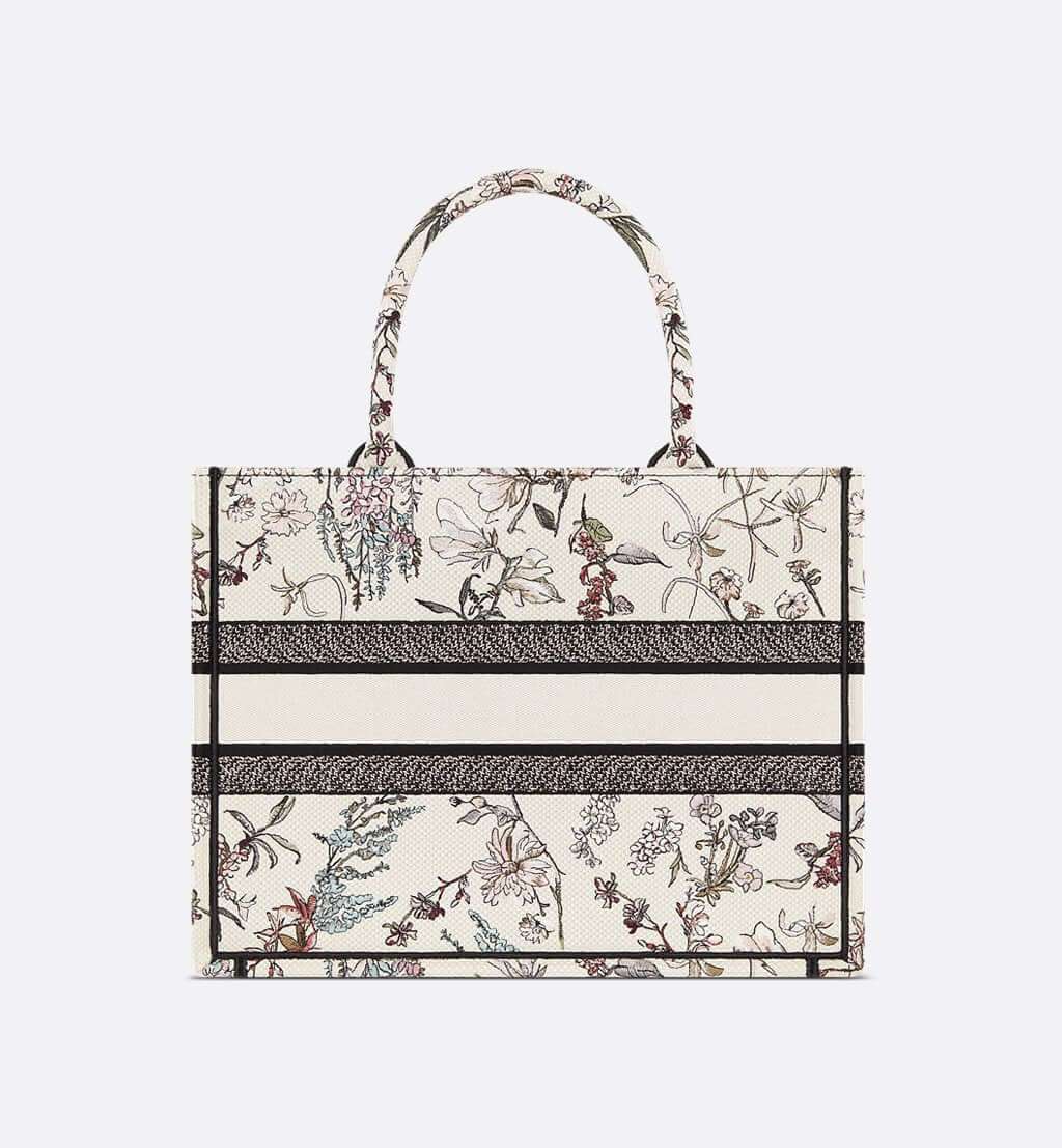 Medium Dior Book Tote Beige Millefiori Embroidery