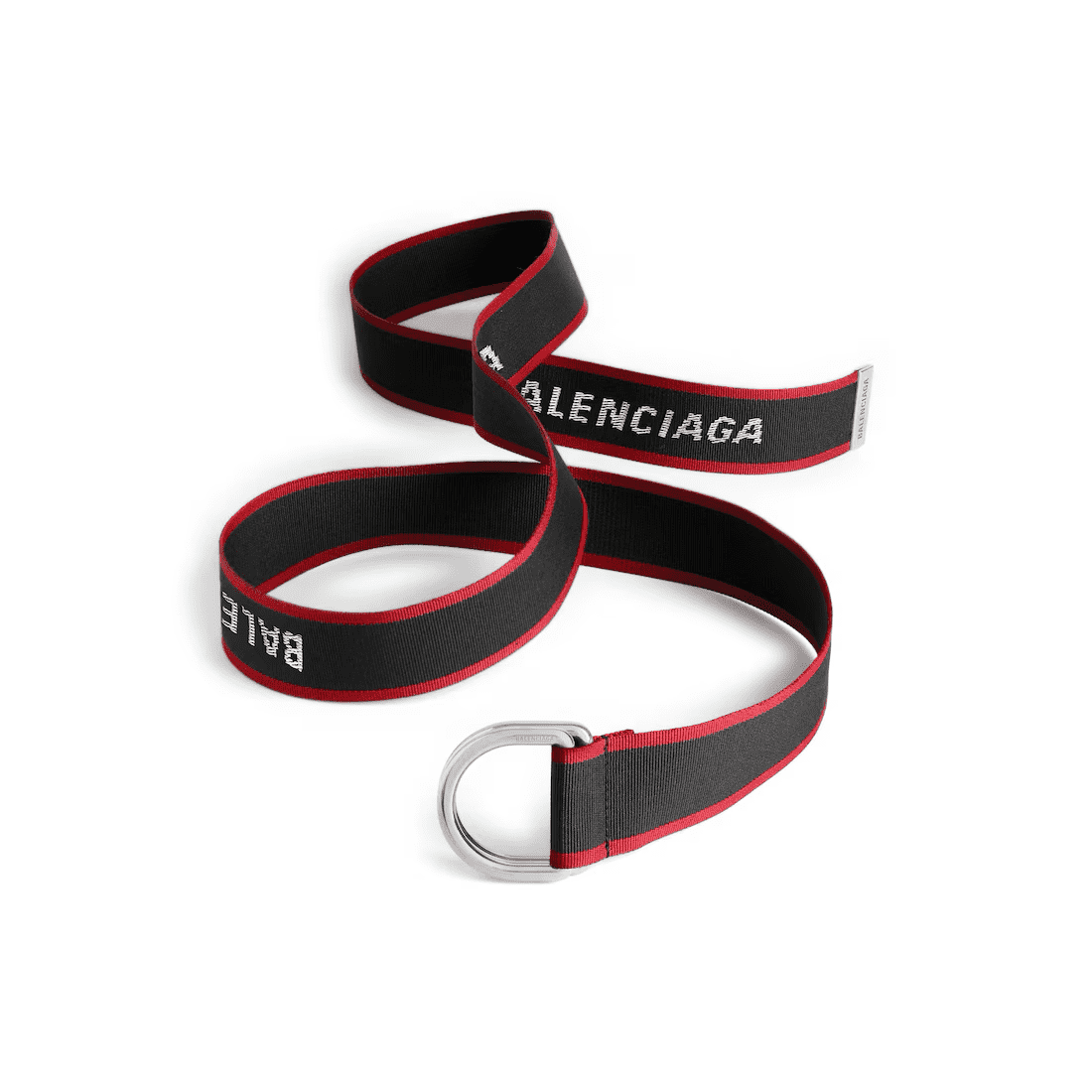 Ceinture à anneau en D pour homme, noir/rouge