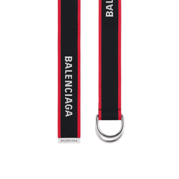 Men's D Ring Belt in Black/red