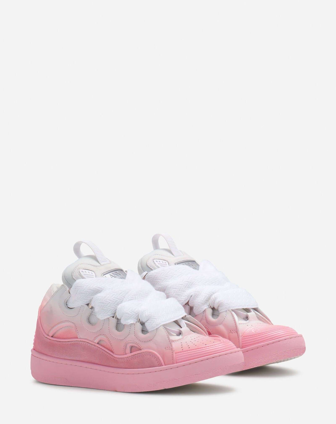 Lanvin Curb Sneakers in pink leather, featuring stylish design, perfect for trendy outfits 2025 and casual streetwear collections.