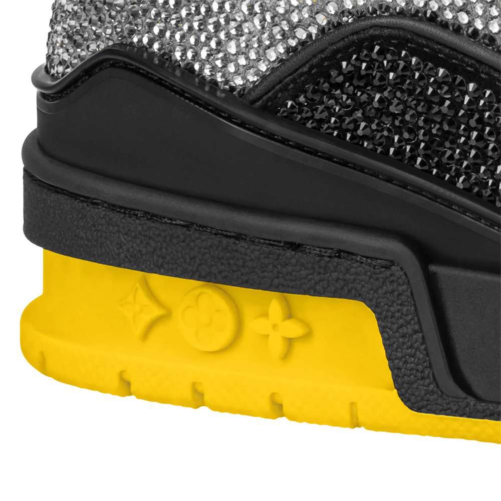 Louis Vuitton LV Trainers 'Black Grey Yellow Crystals